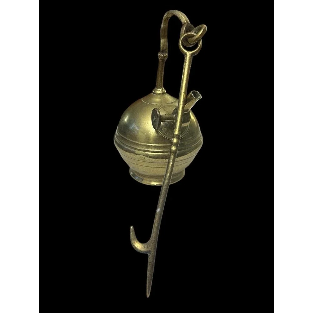 Antique 19th Century French Brass Utility Workshop/Apothecary Torch Lamp